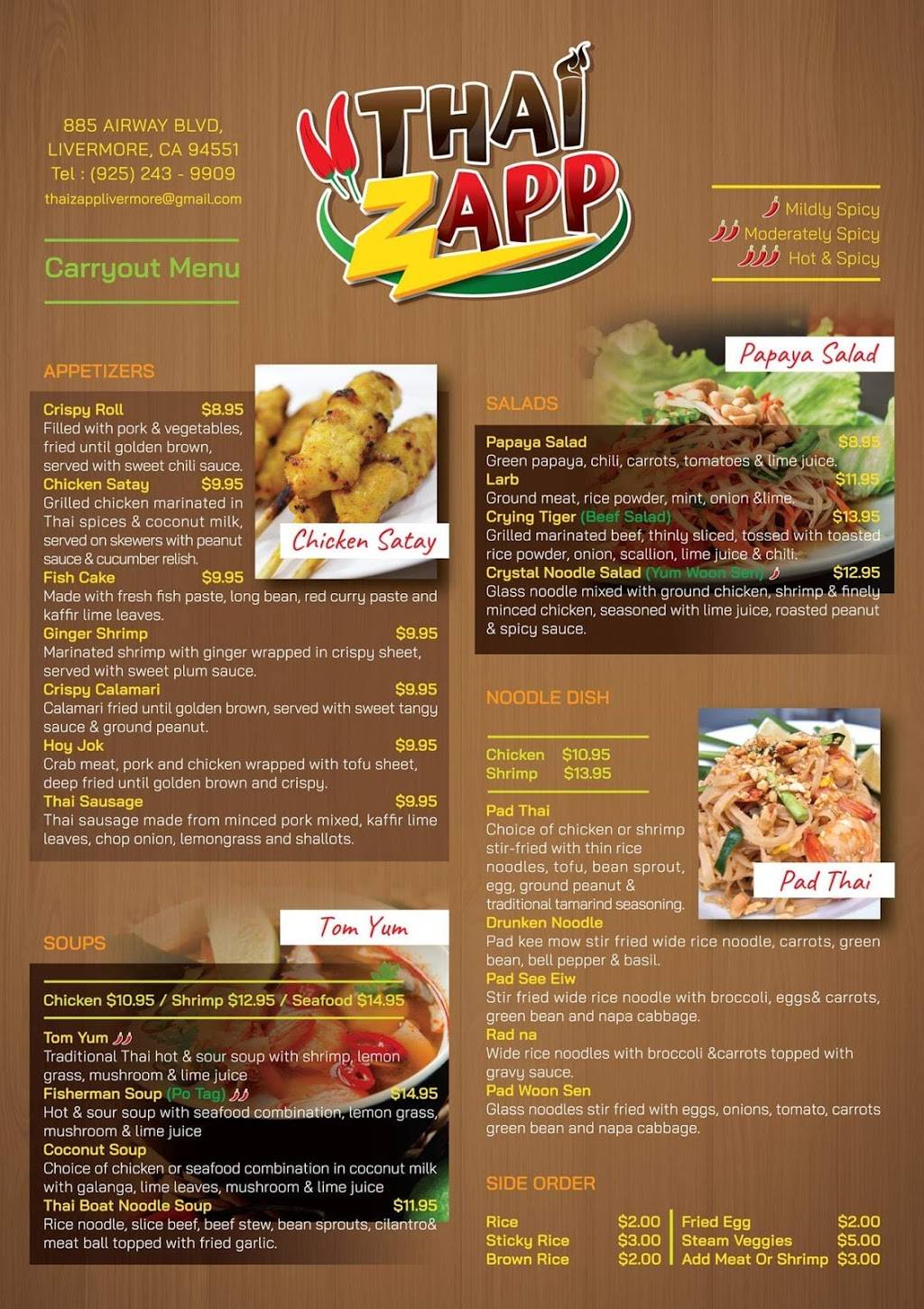 Thai Zapp | restaurant | 885 Airway Blvd, Livermore, CA 94551, USA | 9252439909 OR +1 925-243-9909