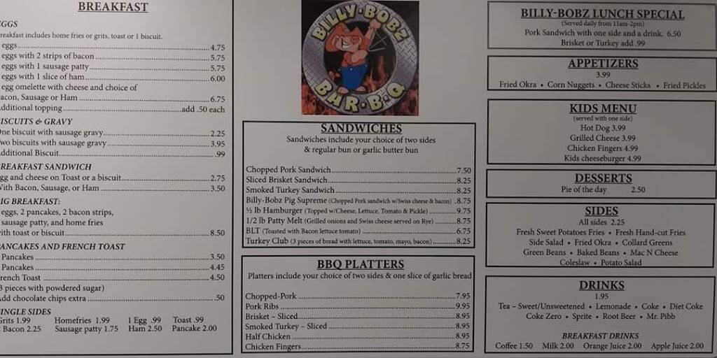 Billy-Bobz Bar-B-Q | restaurant | 501 NW 23rd Ave Suite A, Gainesville, FL 32609, USA | 3525053300 OR +1 352-505-3300