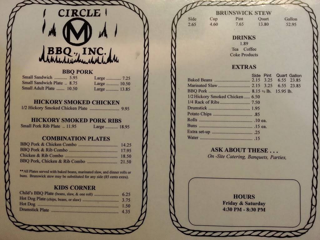 Circle M Barbecue | restaurant | 345 Martin Sausage Rd, Liberty, SC 29657, USA | 8643759133 OR +1 864-375-9133