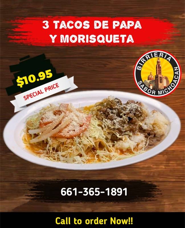 Birrieria Sabor Michoacan | restaurant | 24233 Creekside Rd, Santa Clarita, CA 91355, USA | 6613651891 OR +1 661-365-1891