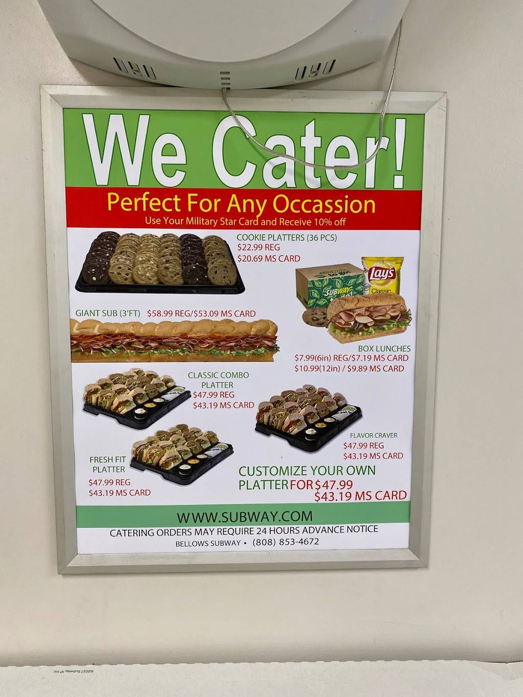 Subway | meal takeaway | 1 Jarrett White Road AAFES, 1st Floor, Honolulu, HI 96859, USA | 8088331259 OR +1 808-833-1259