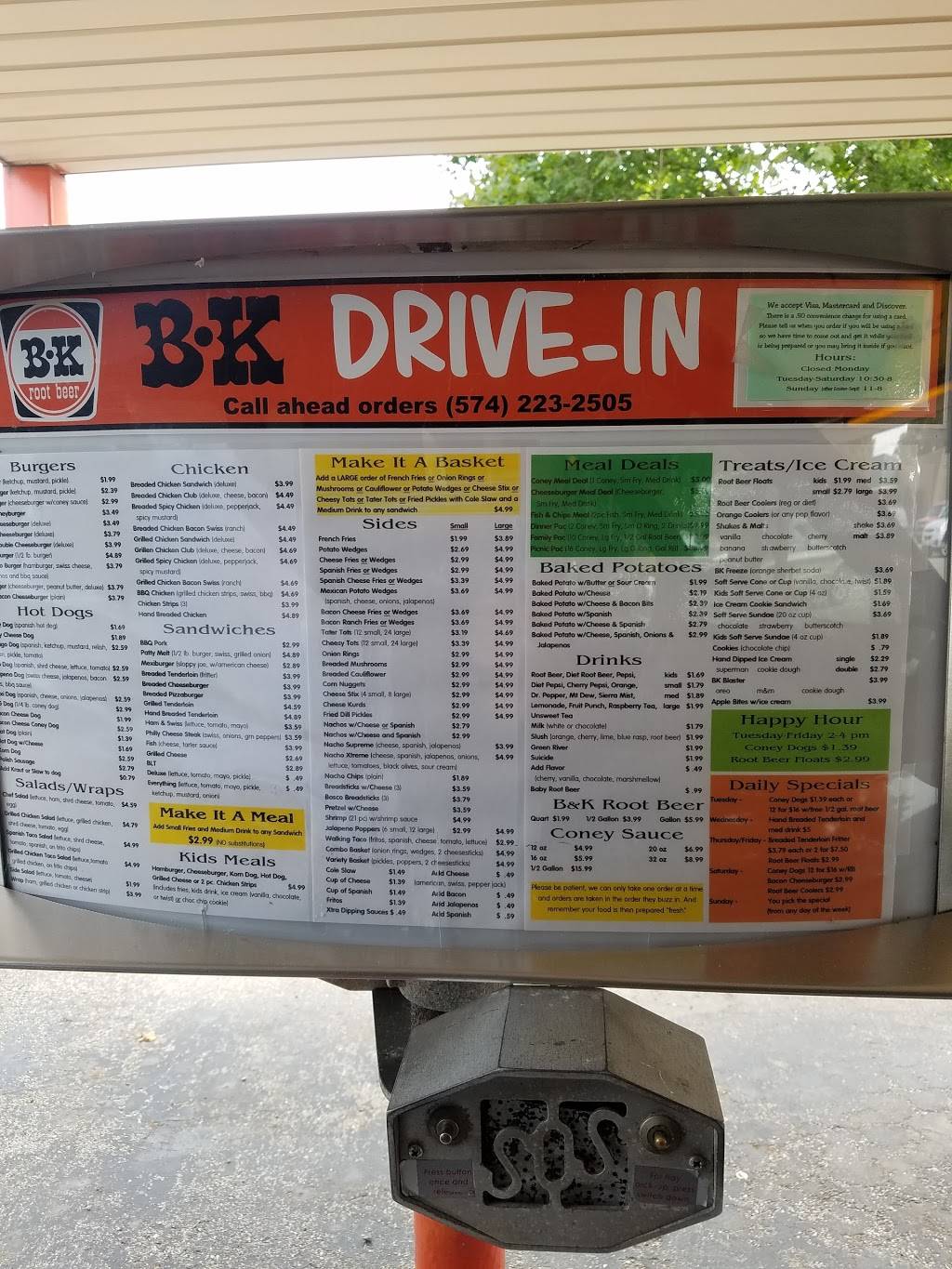 B&K Drive-In | restaurant | 1201 E 9th St, Rochester, IN 46975, USA | 5742232505 OR +1 574-223-2505
