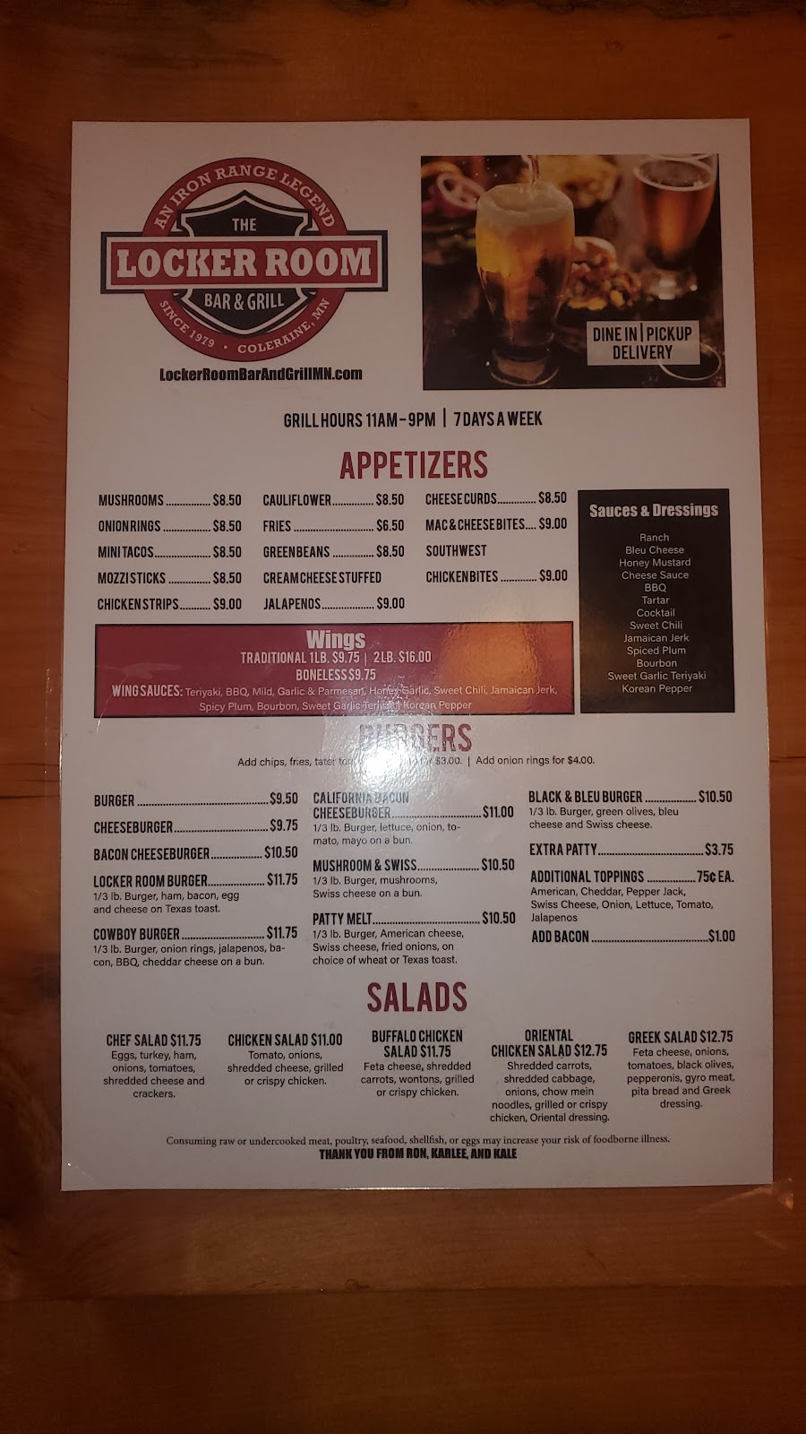 Locker Room Bar & Grill | restaurant | 403 Roosevelt Ave, Coleraine, MN 55722, USA | 2182453976 OR +1 218-245-3976