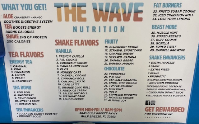 The Wave Nutrition | restaurant | 3045 Gulf Breeze Pkwy, Gulf Breeze, FL 32563, USA | 8505655046 OR +1 850-565-5046