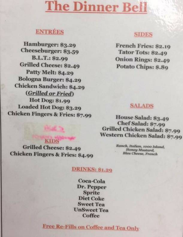 The Dinner Bell | restaurant | 3258 Chattanooga Valley Rd, Flintstone, GA 30725, USA | 7068209072 OR +1 706-820-9072