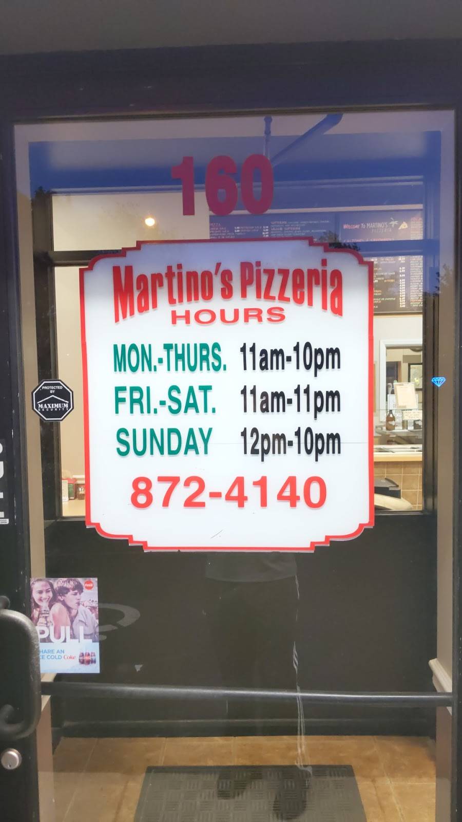 Martinos Pizzeria | restaurant | 160 W Main St, Webster, NY 14580, USA | 5858724140 OR +1 585-872-4140