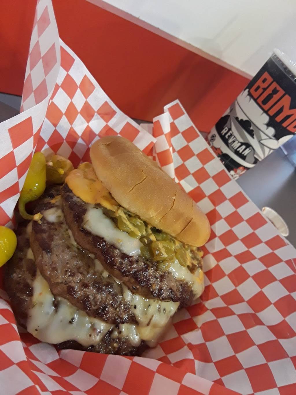 Bomburger | restaurant | 200 Main St #114, Huntington Beach, CA 92648, USA | 7149692662 OR +1 714-969-2662