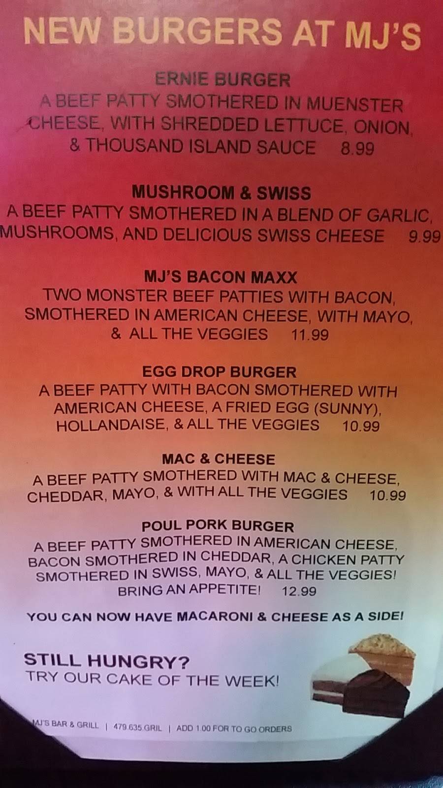 MJs Bar and Grill | restaurant | 8300 AR-23, Branch, AR 72928, USA | 4796354745 OR +1 479-635-4745