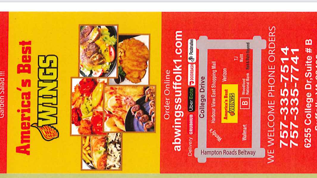 Americas Best Wings | restaurant | 6255 College Dr Suite-B, Suffolk, VA 23435, USA | 7573357514 OR +1 757-335-7514