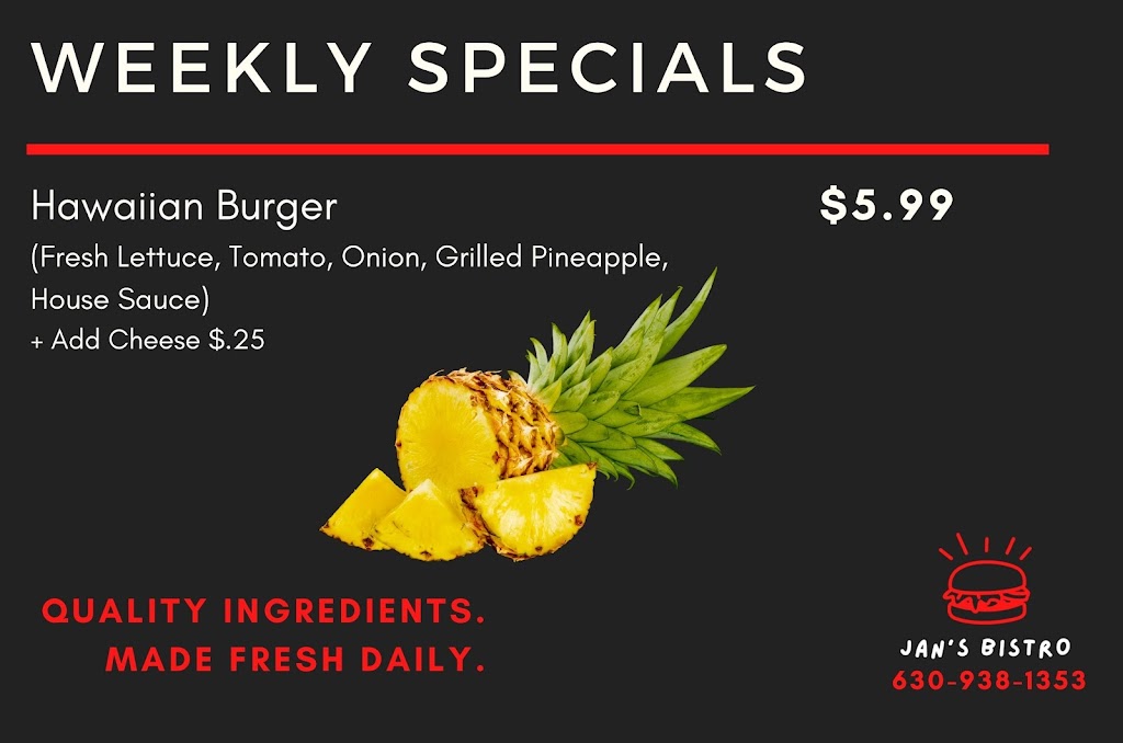 Jans Bistro | restaurant | 542 Crescent Blvd, Glen Ellyn, IL 60137, USA | 6309381353 OR +1 630-938-1353