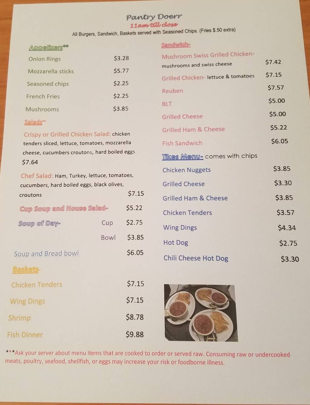 The Pantry Doerr Restaurant & Bakery | restaurant | 13 W Lapeer Rd, Peck, MI 48466, USA | 8103785055 OR +1 810-378-5055