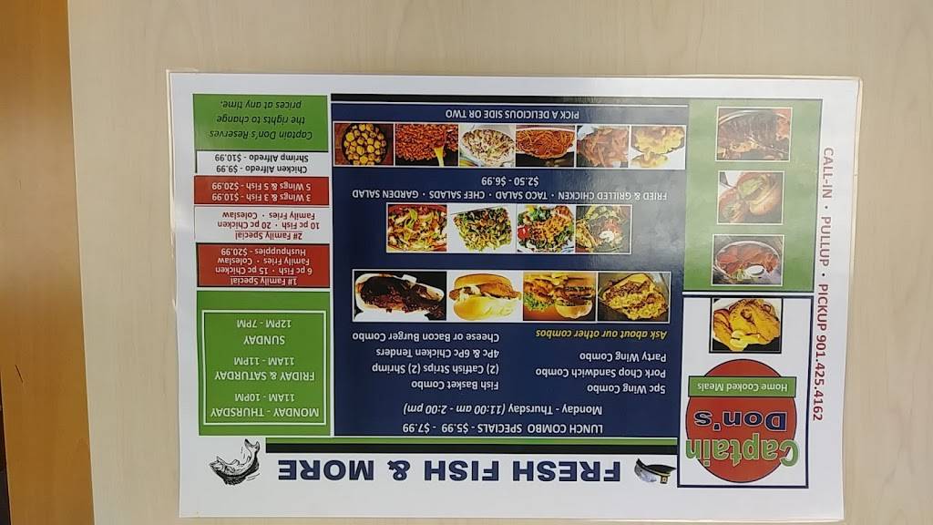 Captain Dons. Fresh Fish &More | restaurant | 3659 N Watkins St, Memphis, TN 38127, USA | 9014254162 OR +1 901-425-4162