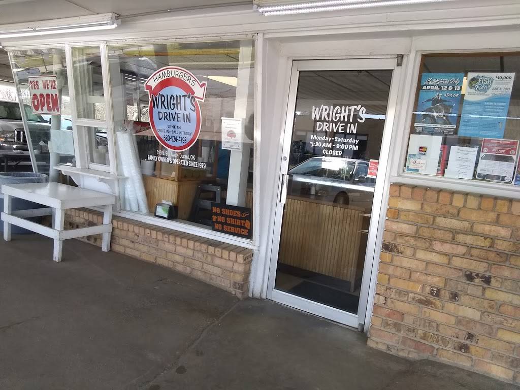 Wrights Drive In | restaurant | 319 S 9th Ave, Durant, OK 74701, USA | 5809244793 OR +1 580-924-4793