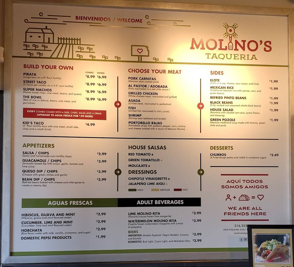 Molinos Taqueria | restaurant | 2035 N Rock Rd #114, Wichita, KS 67206, USA | 3162528261 OR +1 316-252-8261