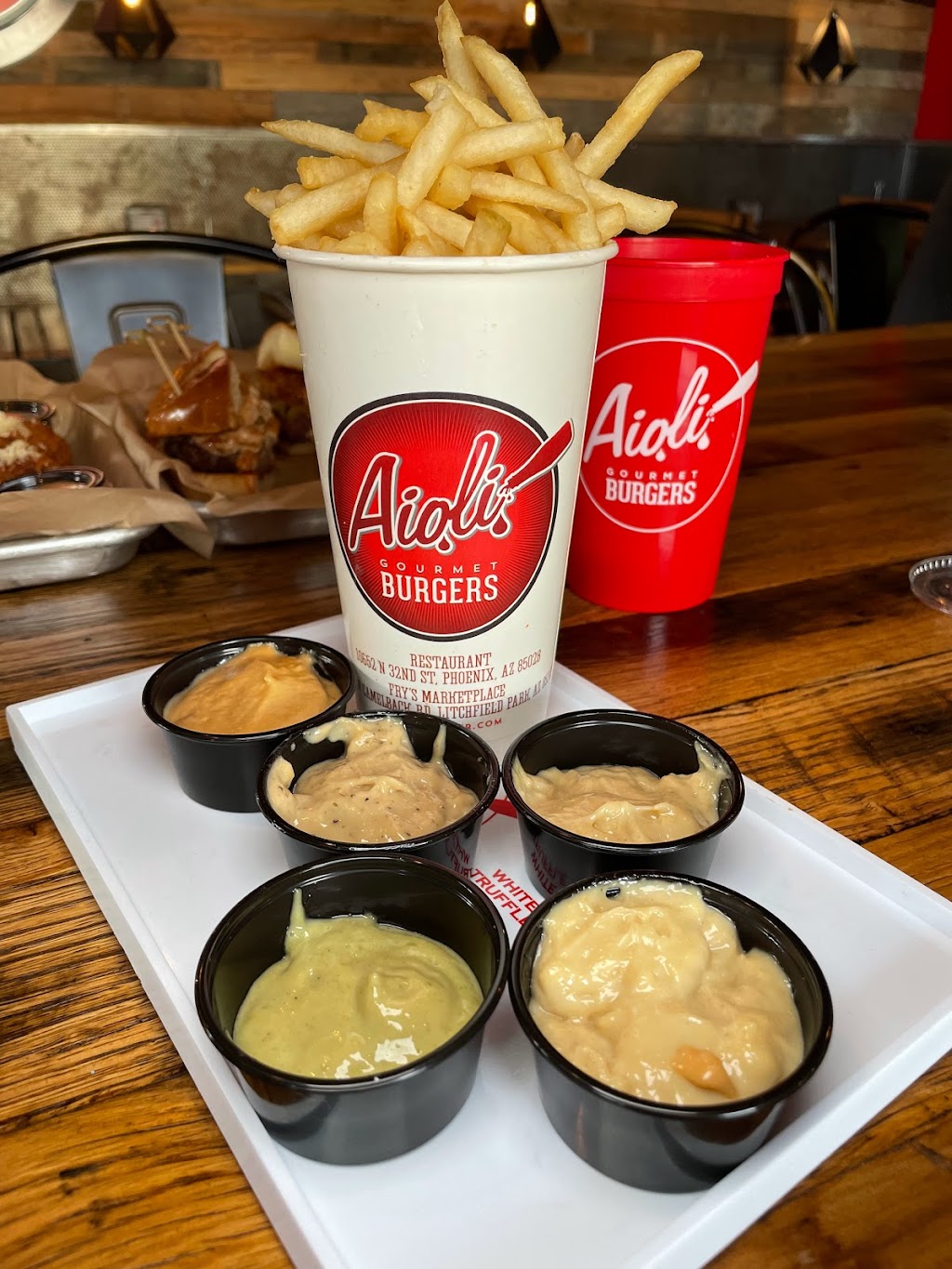 Aioli Gourmet Burgers - 7th and Bell | restaurant | 430 E Bell Rd #103, Phoenix, AZ 85022, USA | 6026333030 OR +1 602-633-3030