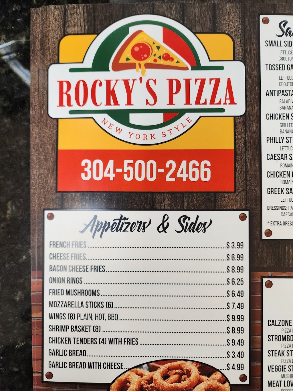 Rockys Pizza | restaurant | 5078 Williamsport Pike, Martinsburg, WV 25404, USA | 3045002466 OR +1 304-500-2466