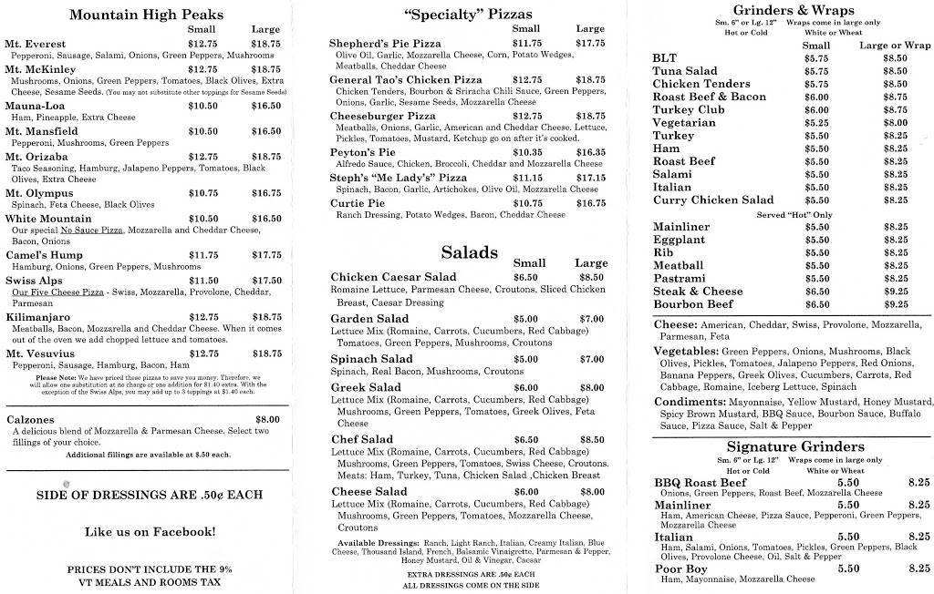 Mountain High Pizza Pie | restaurant | 253 VT-15, Jericho, VT 05465, USA | 8028993718 OR +1 802-899-3718