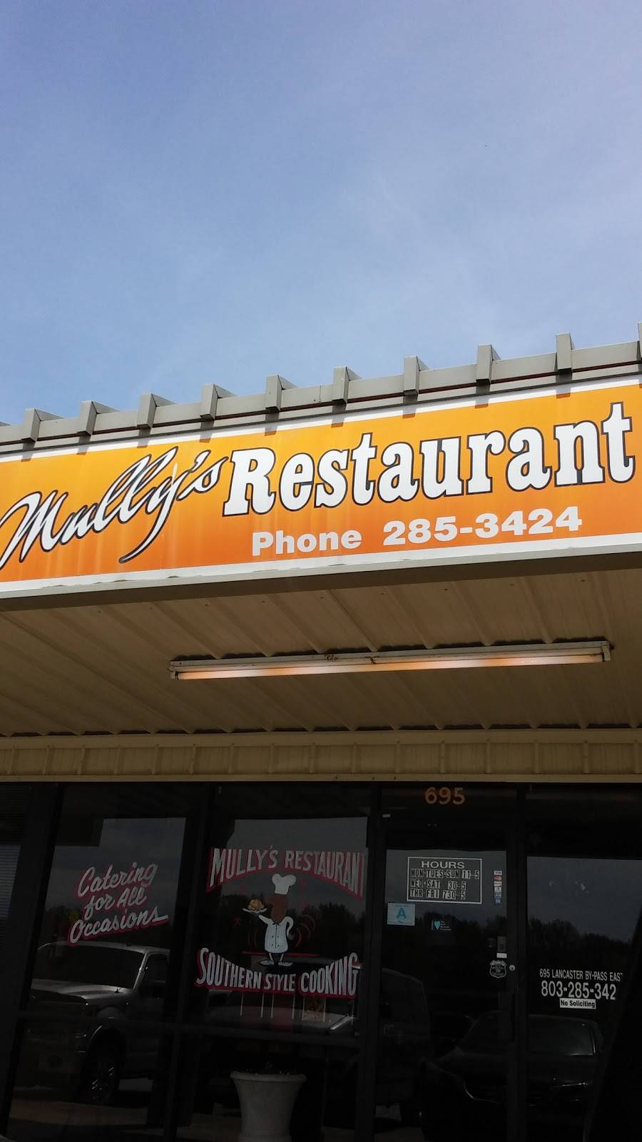 Mullys | restaurant | 695 Lancaster Bypass E, Lancaster, SC 29720, USA | 8032853424 OR +1 803-285-3424