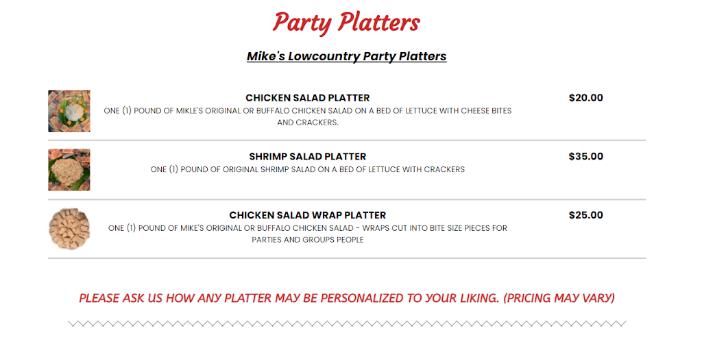 Mikes Chicken Salad | restaurant | 2578 Ashley River Rd, Charleston, SC 29414, USA | 8435643434 OR +1 843-564-3434