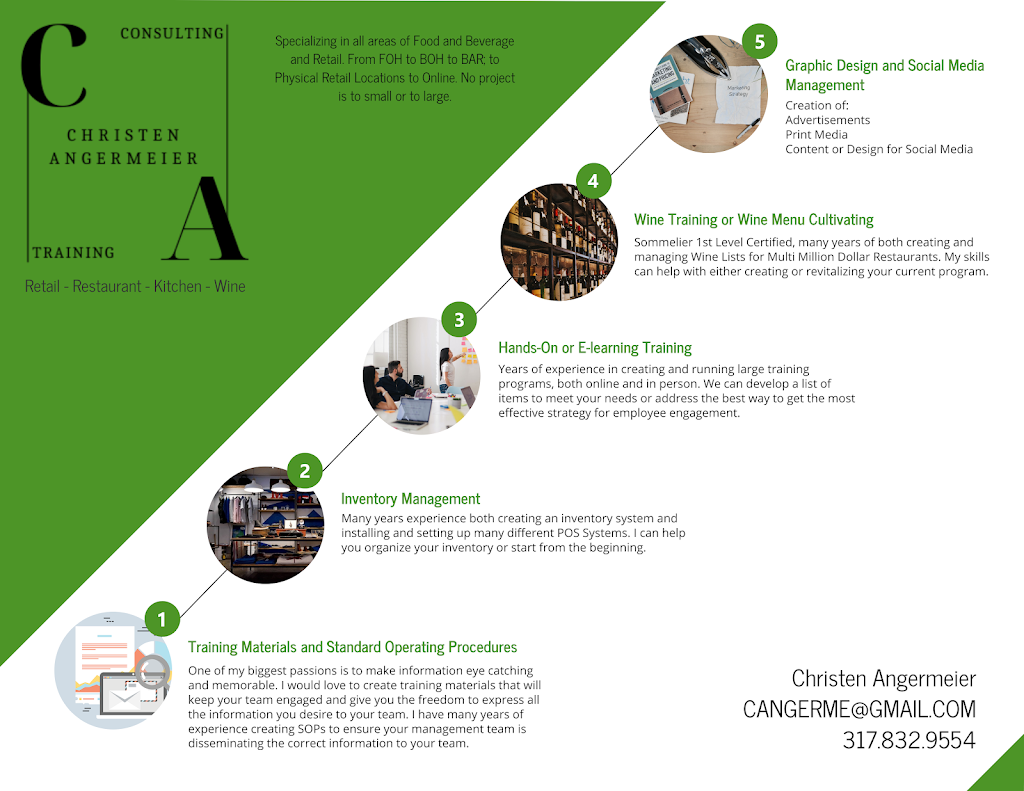 Christen Angermeier Consulting | restaurant | 1713 N Leland Ave, Indianapolis, IN 46218, USA | 3178329554 OR +1 317-832-9554