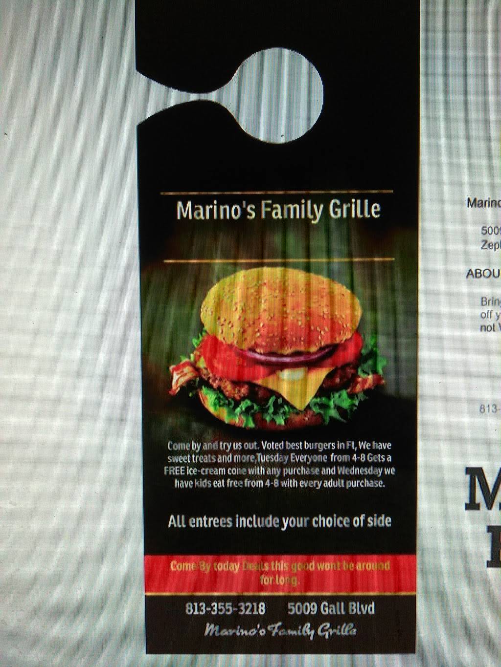 Marinos Family Grille | restaurant | 5017 Gall Blvd, Zephyrhills, FL 33542, USA | 8137791787 OR +1 813-779-1787