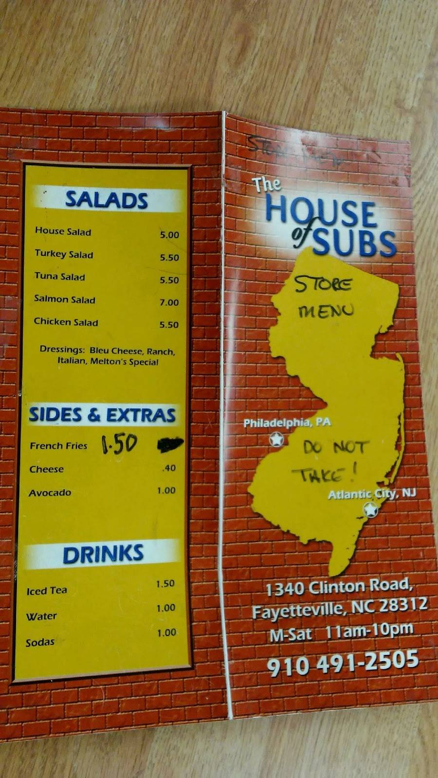 THE HOUSE OF SUBS | restaurant | 1340 Clinton Rd, Fayetteville, NC 28312, USA | 9104912505 OR +1 910-491-2505