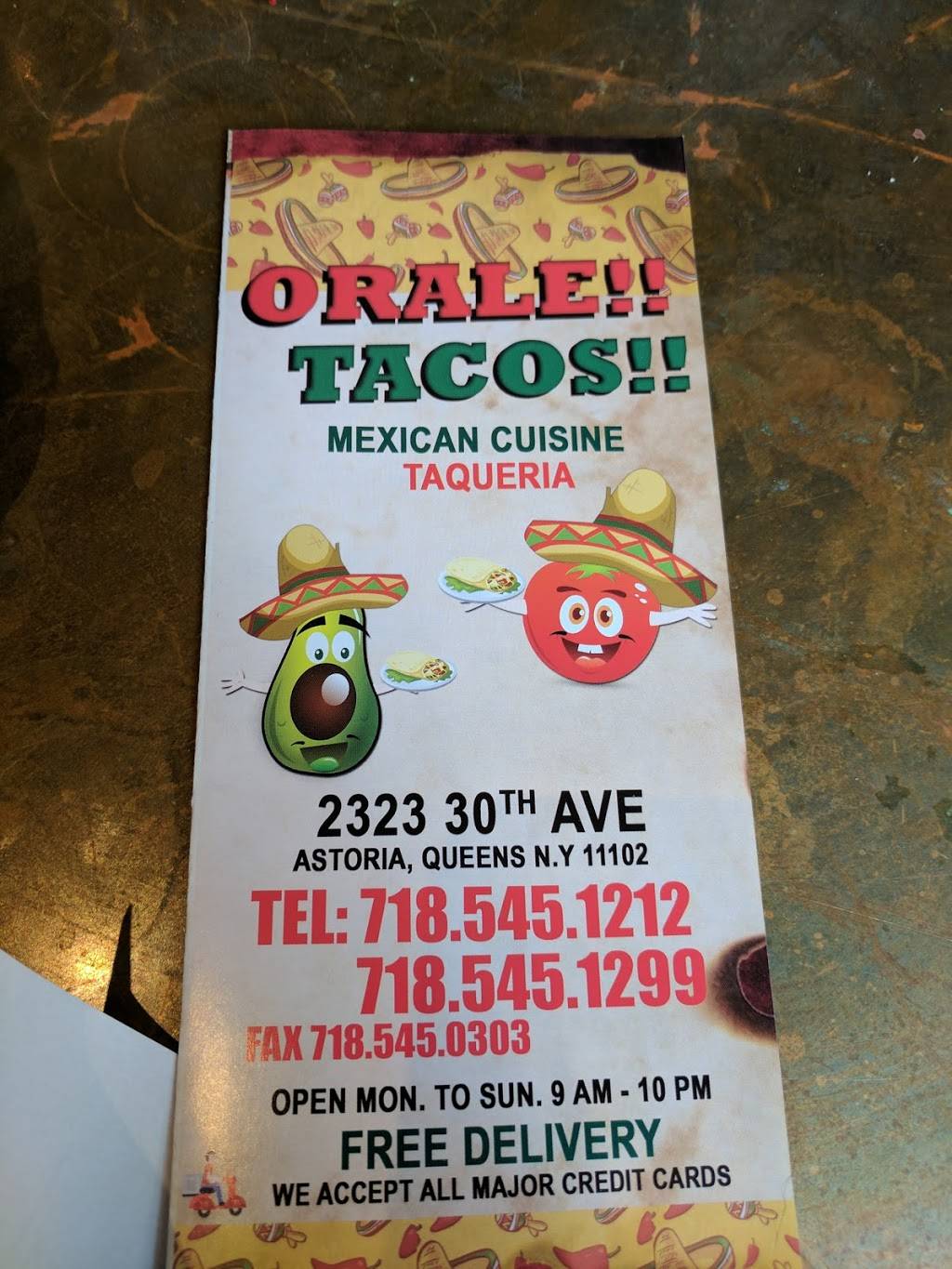 Orale!! Tacos!! | restaurant | 23-23 30th Ave, Long Island City, NY 11102, USA | 7185451212 OR +1 718-545-1212