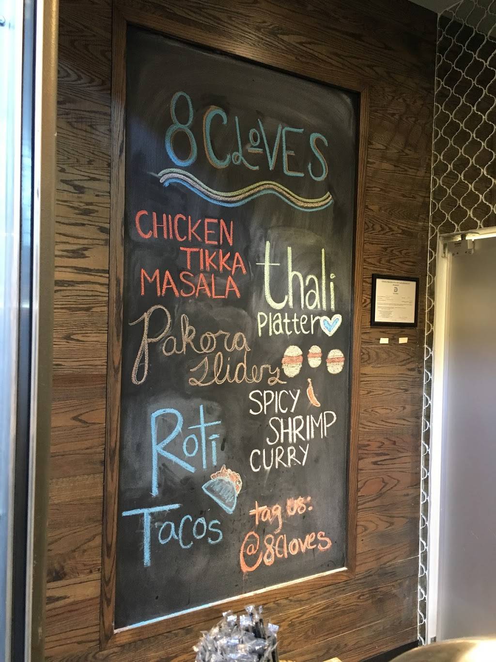 8 Cloves - Spice of India | restaurant | 920 S Harwood St #180, Dallas, TX 75201, USA | 2142727311 OR +1 214-272-7311