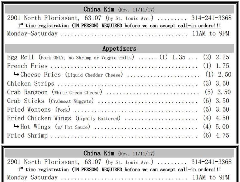 China Kim Chinese Restaurant | restaurant | 2901 N Florissant Ave, St. Louis, MO 63107, USA | 3146986742 OR +1 314-698-6742