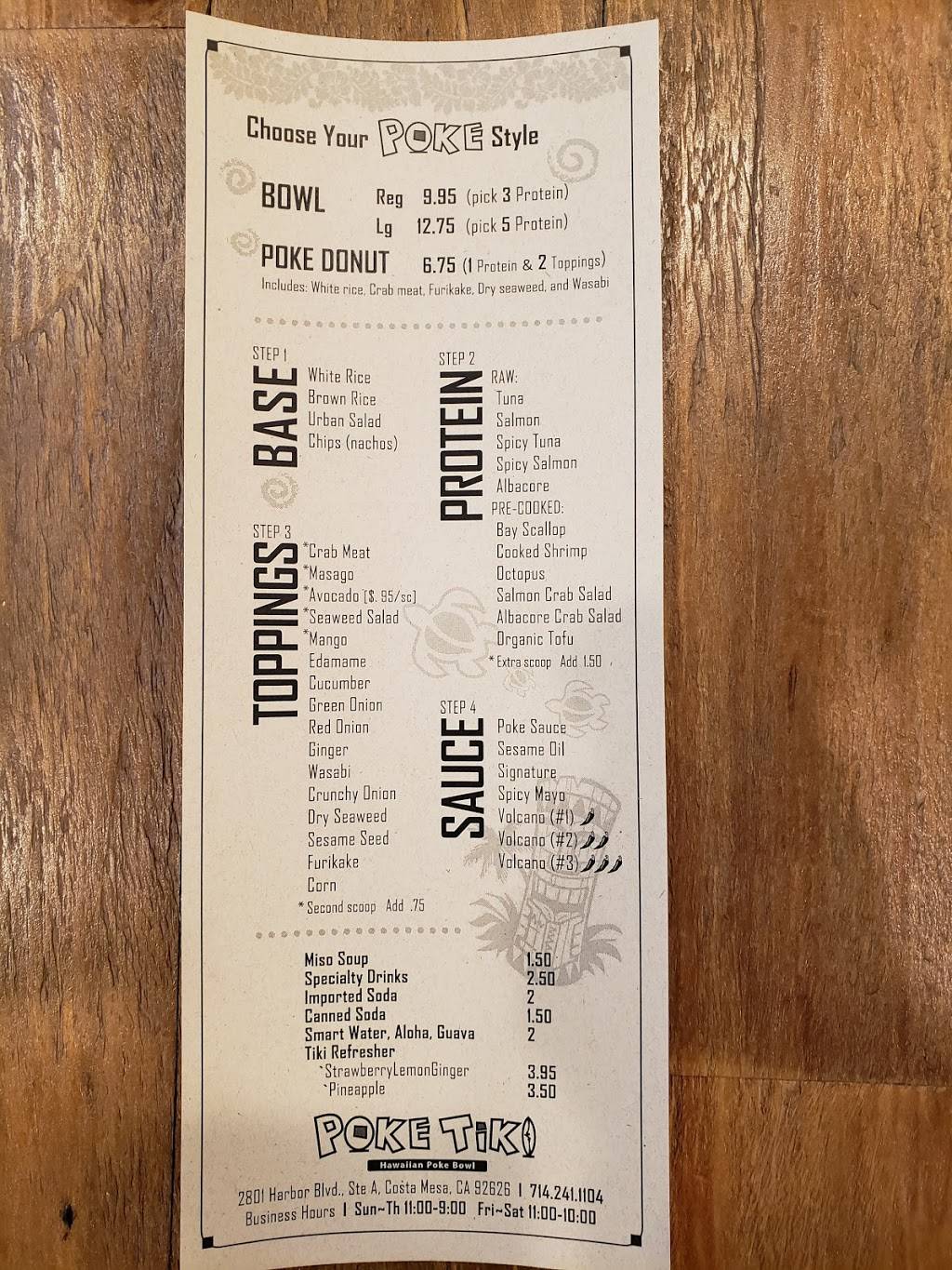 Poke Tiki Costa Mesa | restaurant | 2801 Harbor Blvd, Costa Mesa, CA 92626, USA | 7142411104 OR +1 714-241-1104