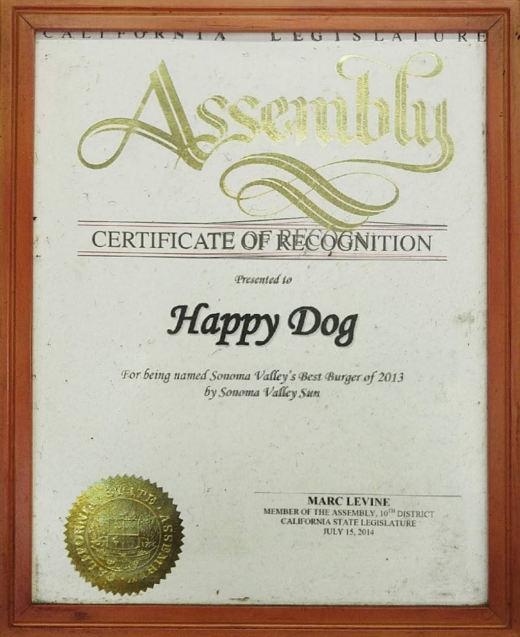 Happy Dog | restaurant | 18962 Sonoma Hwy, Sonoma, CA 95476, USA | 7079356211 OR +1 707-935-6211