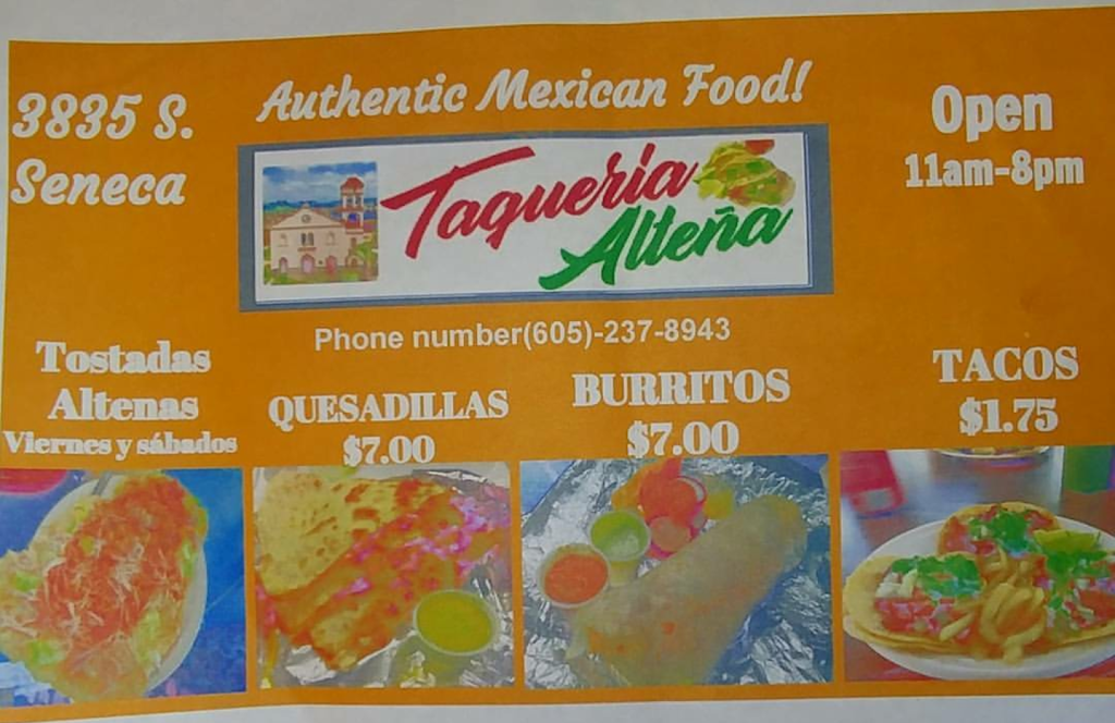 Taqueria Altens | restaurant | 3835 S Seneca St, Wichita, KS 67217, USA | 6052378943 OR +1 605-237-8943
