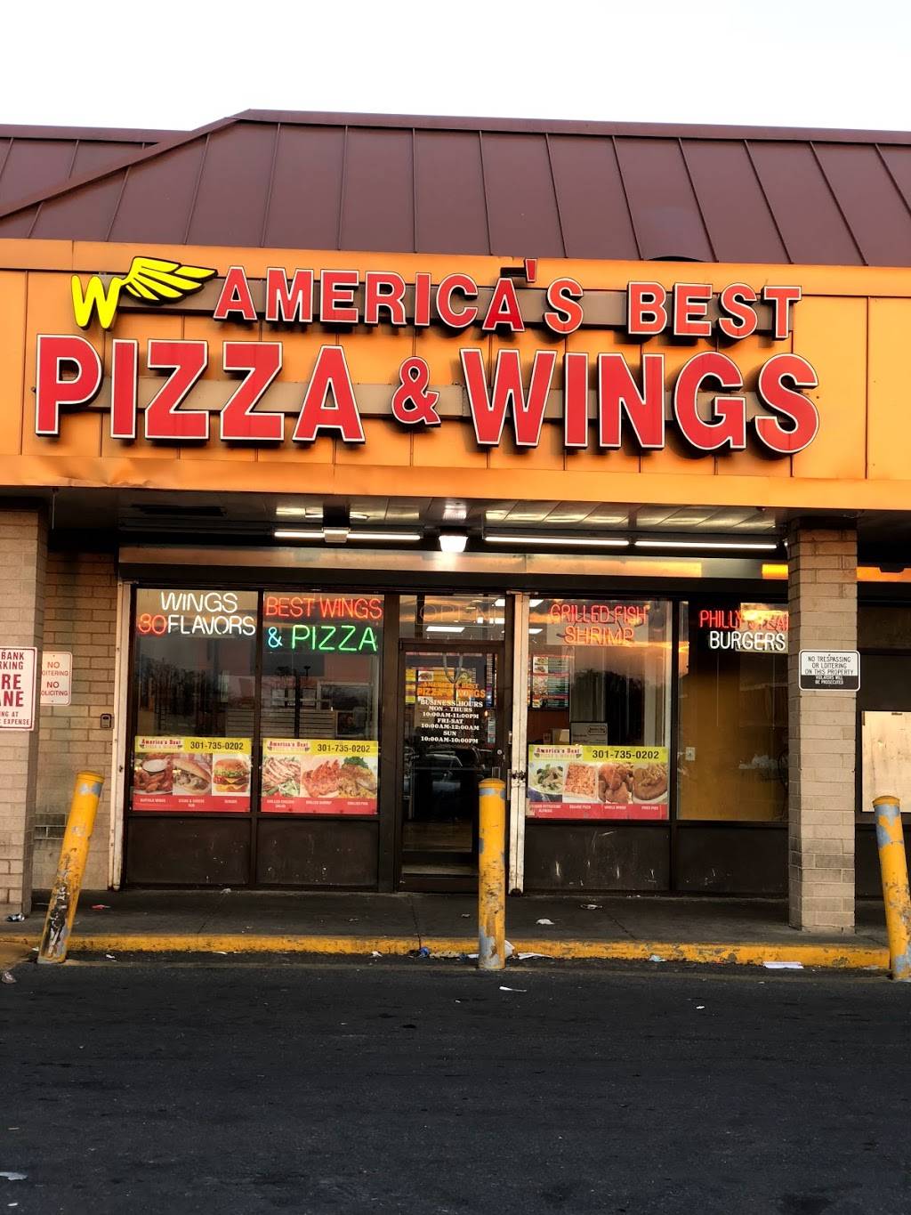 Americas Best Pizza and Wings | restaurant | 4821 Marlboro Pike, Capitol Heights, MD 20743, USA | 3017350202 OR +1 301-735-0202