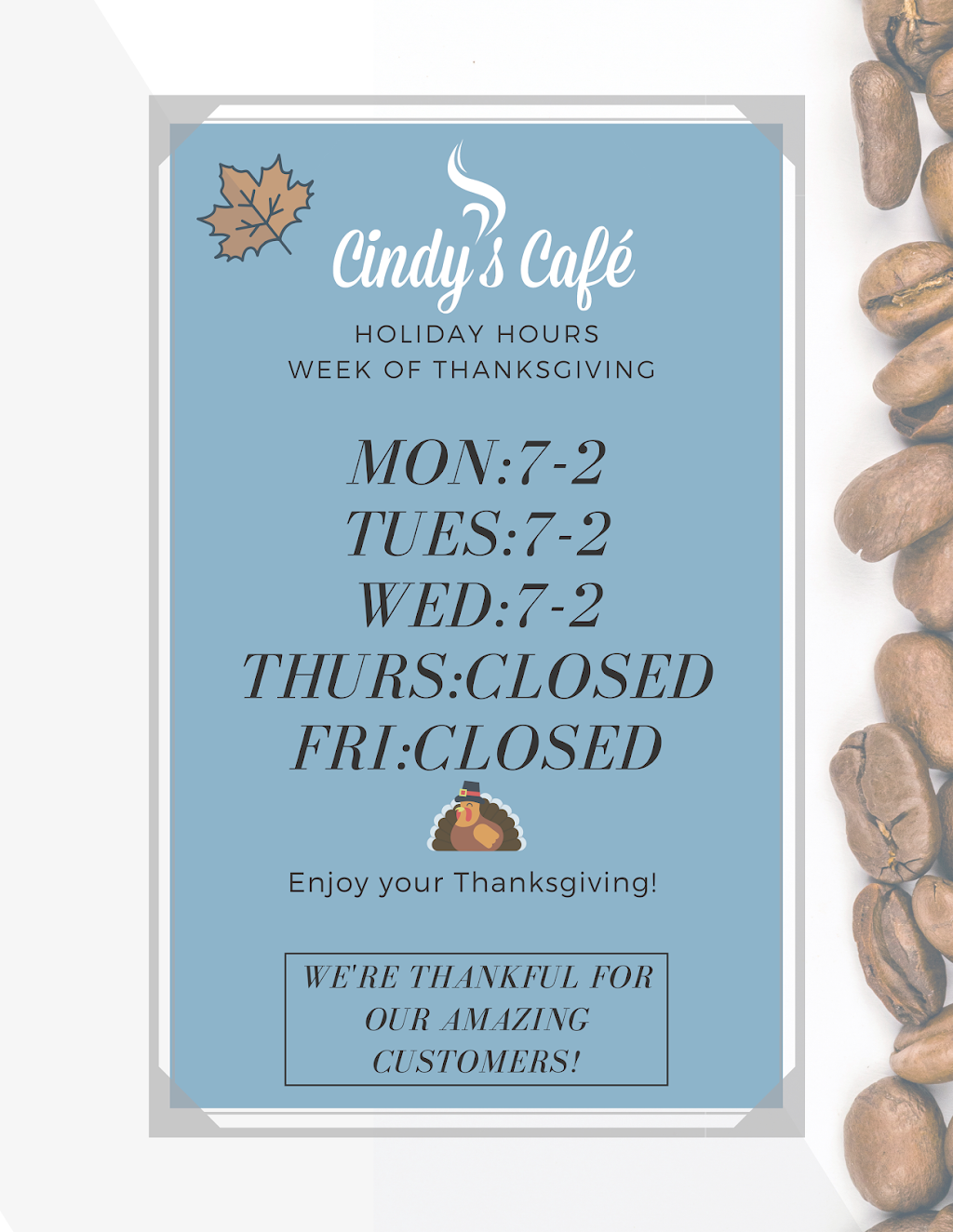 Cindys Café | cafe | 2512 N Orange Ave, Orlando, FL 32804, USA | 4078986878 OR +1 407-898-6878