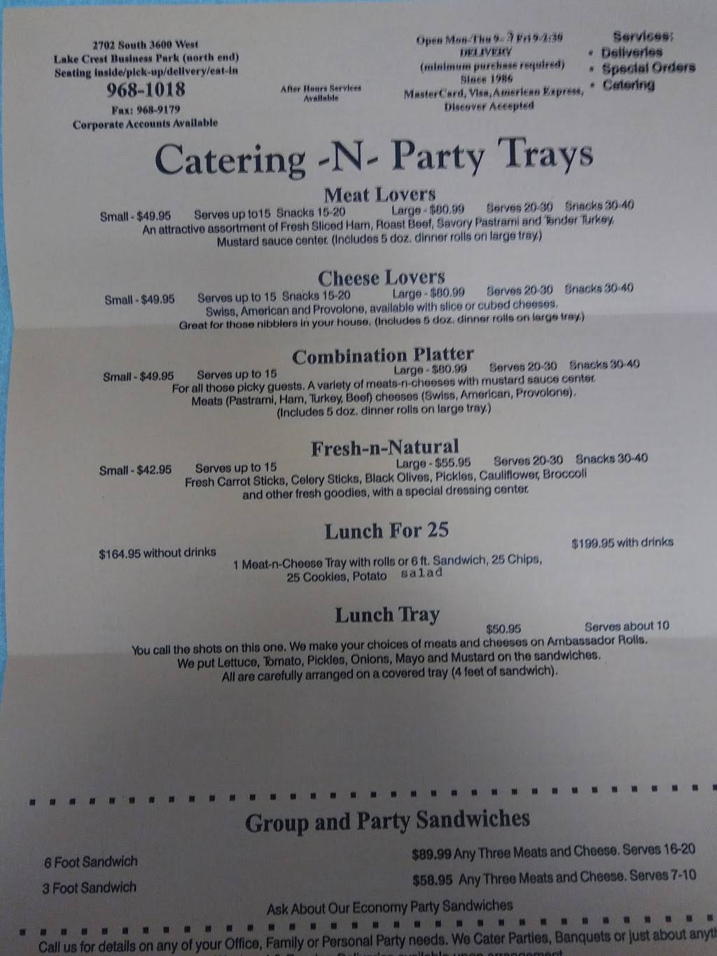 Sandwich Loft | restaurant | 2702 3600 W #I, Salt Lake City, UT 84119, USA | 8019681018 OR +1 801-968-1018