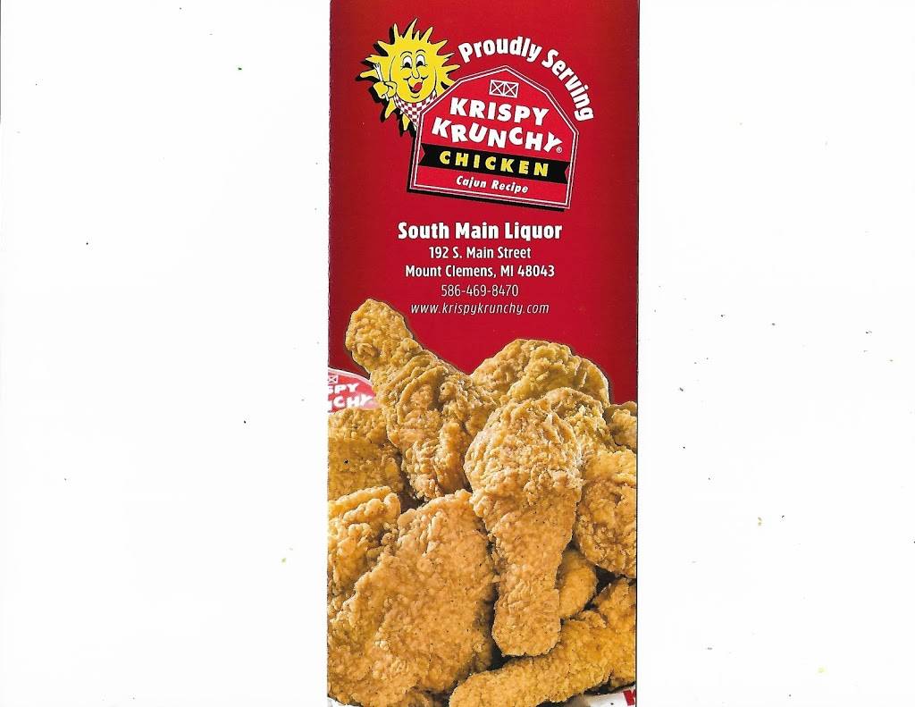 Krispy Krunchy Chicken & South Main Liquor | restaurant | 192 S Main St, Mt Clemens, MI 48043, USA | 5864698470 OR +1 586-469-8470