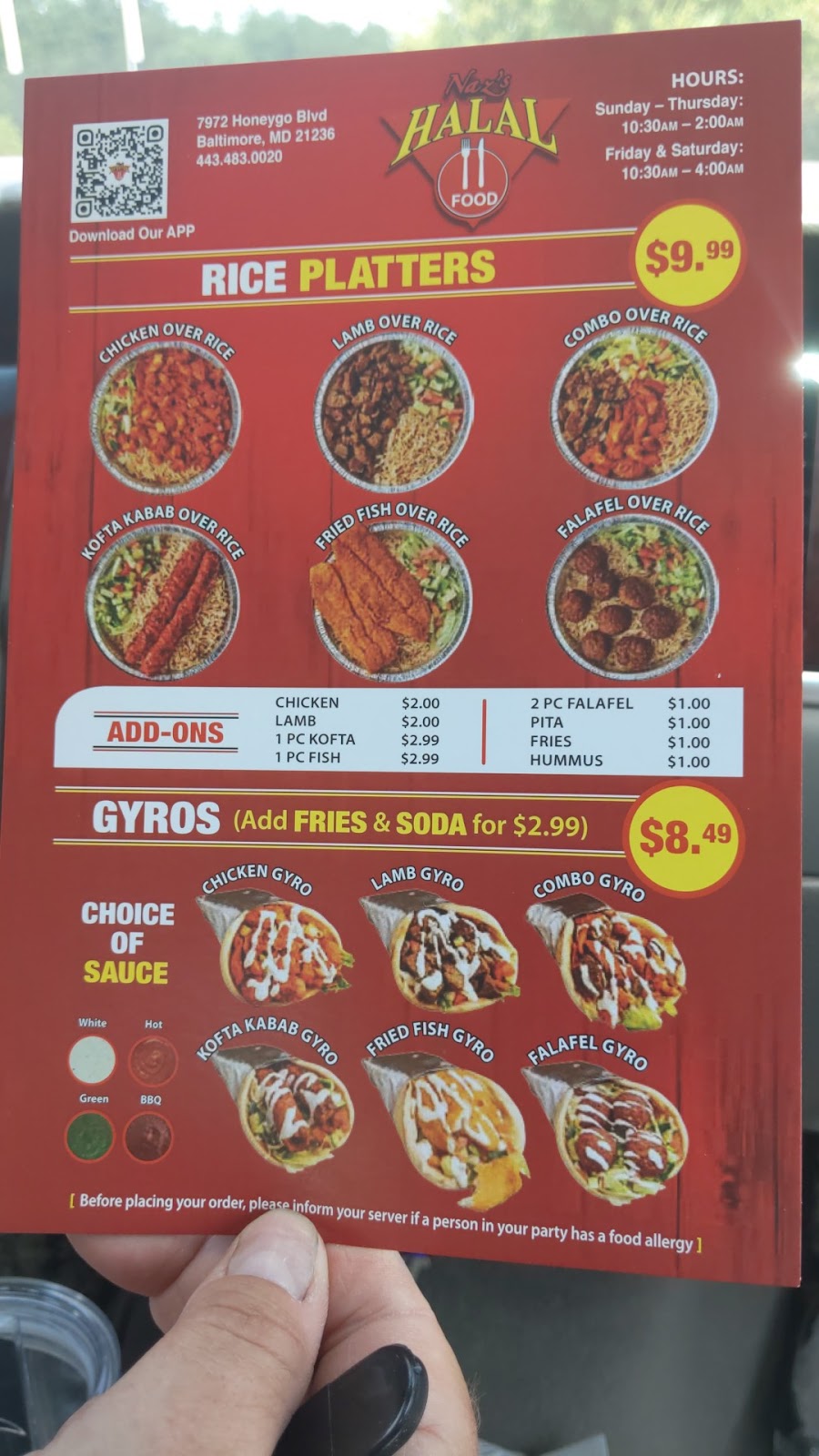 Nazs Halal Food- White Marsh | restaurant | 7972 Honeygo Blvd, Baltimore, MD 21236, USA | 4434830020 OR +1 443-483-0020