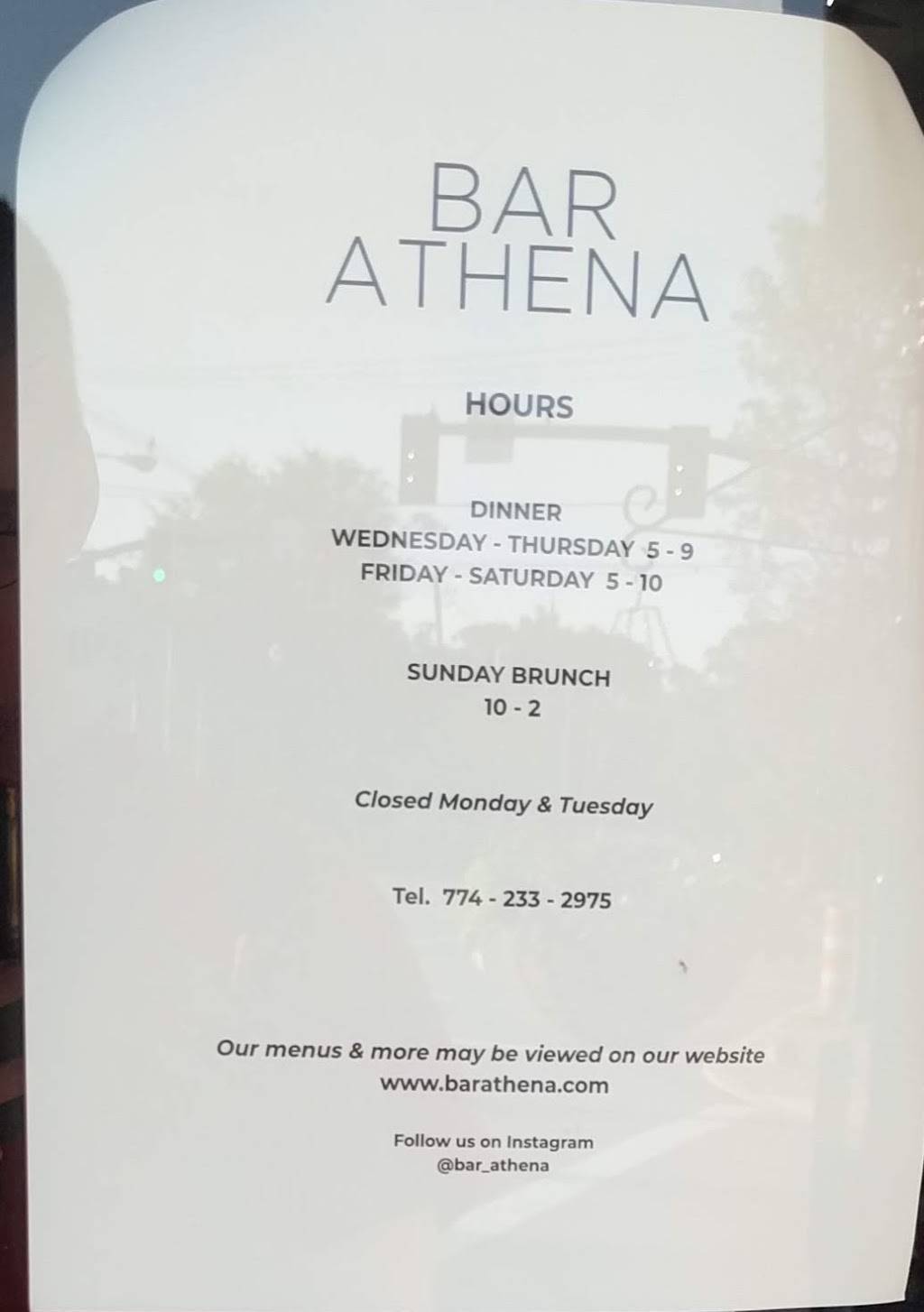 Bar Athena | restaurant | 770 Washington St, Holliston, MA 01746, USA | 7742332975 OR +1 774-233-2975