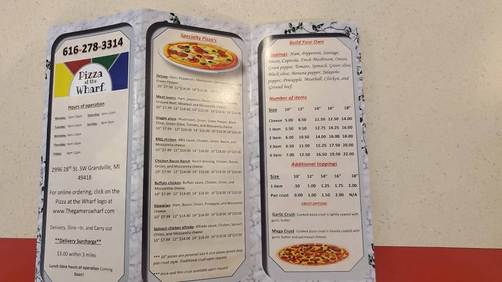 Pizza At The Wharf | restaurant | 2996 28th St SW, Grandville, MI 49418, USA | 6162783314 OR +1 616-278-3314