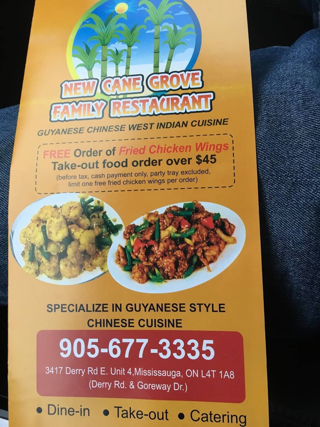 New Cane Grove Family Restaurant | restaurant | 3417 Derry Rd E, Mississauga, ON L4T 1A8, Canada | 9056773335 OR +1 905-677-3335