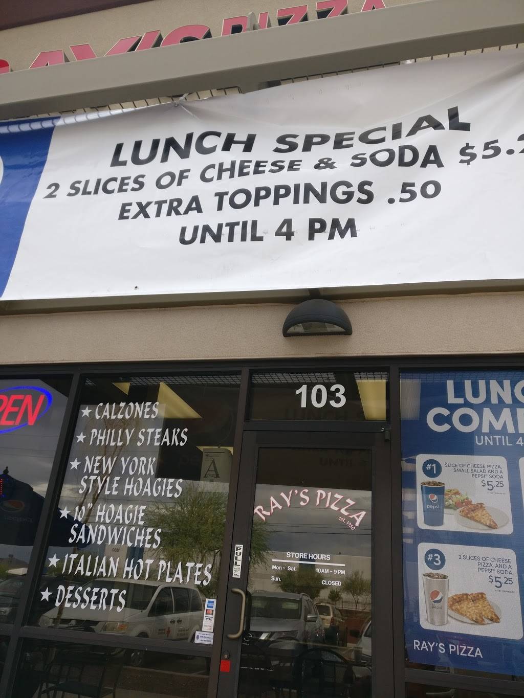 Rays Pizza | restaurant | 1855 W Deer Valley Rd #103, Phoenix, AZ 85027, USA | 6235811274 OR +1 623-581-1274