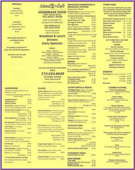 Island Cafe | cafe | 3101 Ocean Dr, Vero Beach, FL 32963, USA | 7722348840 OR +1 772-234-8840