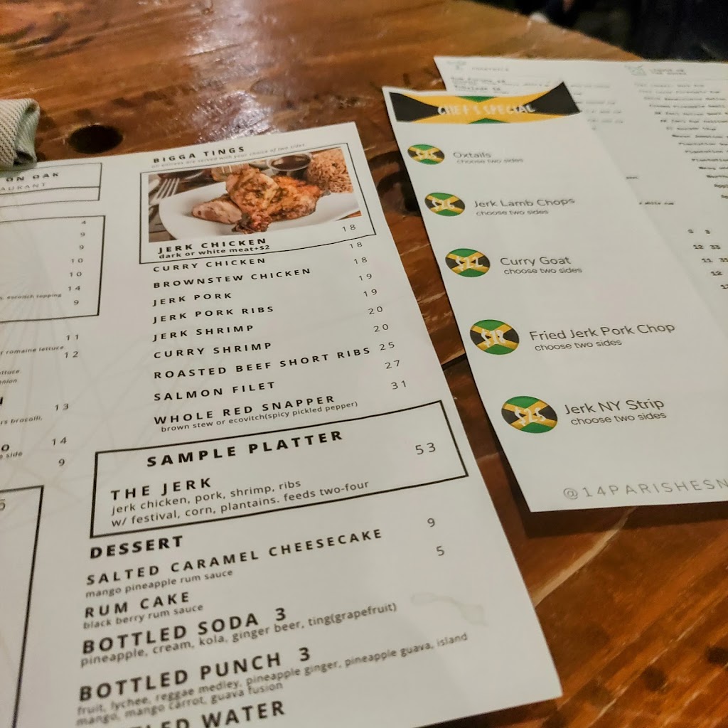 14 Parishes Jamaican Restaurant on Oak | restaurant | 8227 Oak St, New Orleans, LA 70118, USA | 5044207433 OR +1 504-420-7433