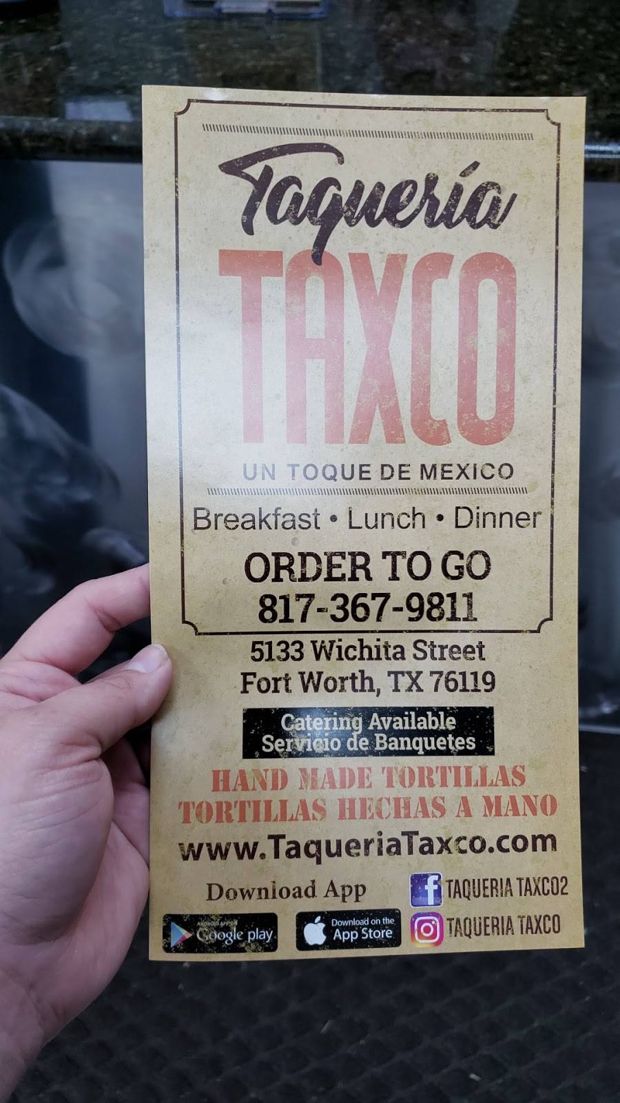 Taqueria Taxco | restaurant | 5133 Wichita St, Fort Worth, TX 76119, USA | 8173679811 OR +1 817-367-9811