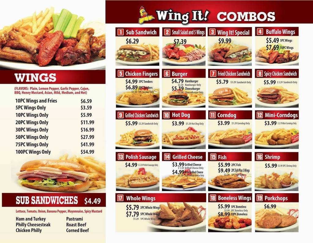 Wing It! | restaurant | 7201 Aaron aronov Dr #27-A, Fairfield, AL 35064, USA | 2059234364 OR +1 205-923-4364