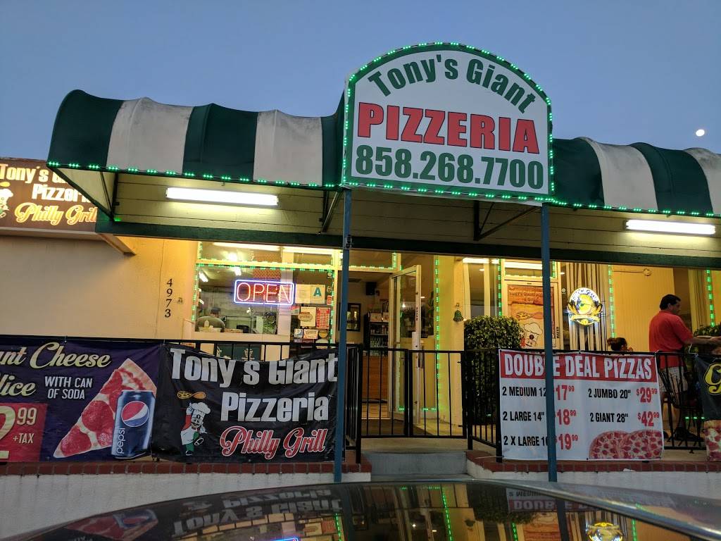 Tonys Giant Pizzeria & Grill | meal delivery | 4973 Diane Ave, San Diego, CA 92117, USA | 8582687700 OR +1 858-268-7700