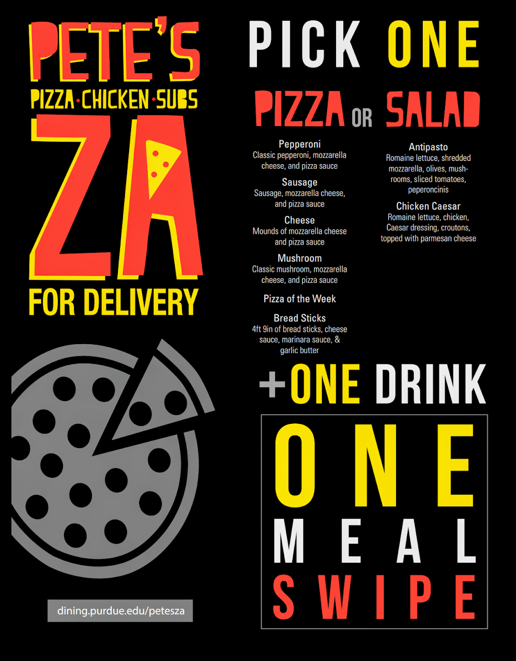 Petes Za at Meredith | restaurant | 201 N Martin Jischke Dr, West Lafayette, IN 47906, USA | 7654962906 OR +1 765-496-2906