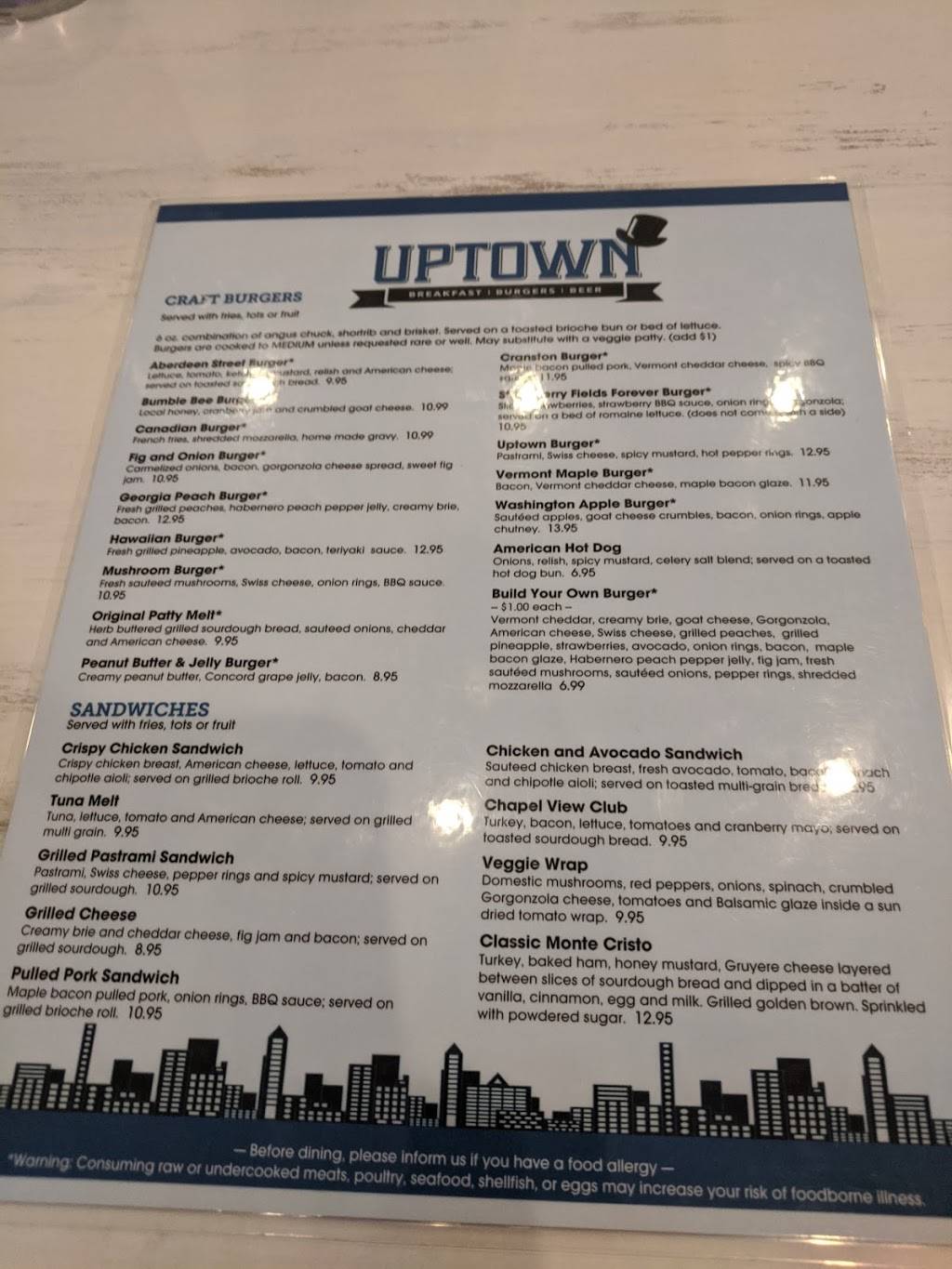 Uptown | restaurant | 1000 Chapel View Blvd Unit 100, Cranston, RI 02920, USA | 4016425800 OR +1 401-642-5800
