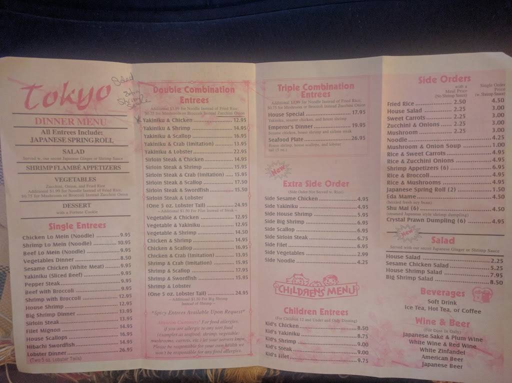 Tokyo Japanese Steakhouse | restaurant | 804 Main St, Lebanon, VA 24266, USA | 2768894988 OR +1 276-889-4988