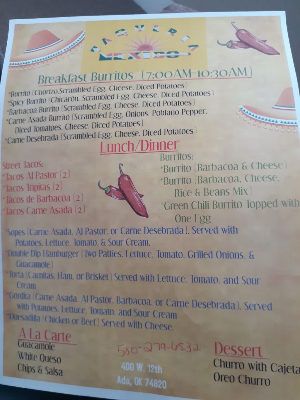 Mexigo Taqueria | restaurant | 400 W 12th St, Ada, OK 74820, USA | 5802796532 OR +1 580-279-6532